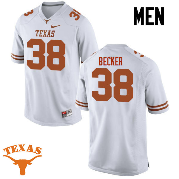 Men #38 Mitchell Becker Texas Longhorns College Football Jerseys-White